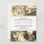 ヴィンテージバラ結婚フローラ婚約パーティ 招待状 (正面)