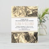 ヴィンテージバラ結婚フローラ婚約パーティ 招待状 (スタンド正面)