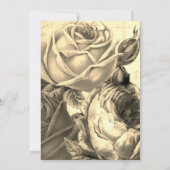 ヴィンテージバラ結婚フローラ婚約パーティ 招待状 (裏面)