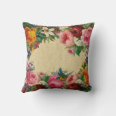 ヴィンテージバラ結婚写真のカスタマイズ記念日 クッション (裏面)