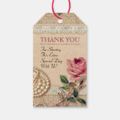 ヴィンテージバラ結婚式の引き出物ラベル ギフトタグ (裏面)