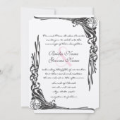 ヴィンテージバラ結婚式招待状アールデコ 招待状 (裏面)