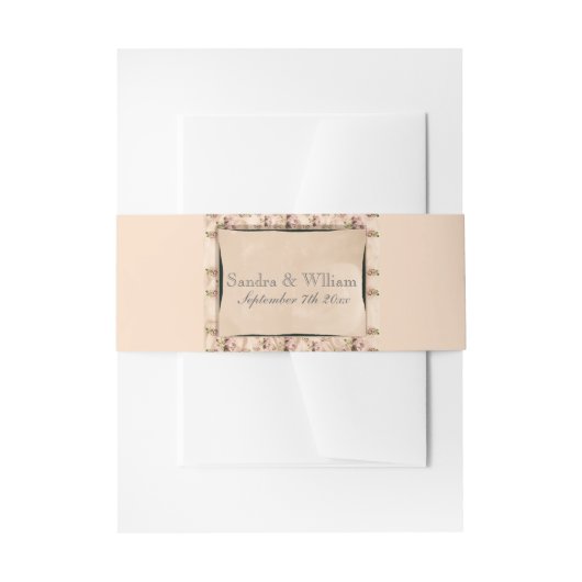 ヴィンテージバラ結婚式招待状 招待状ベリーバンド (正面例)