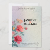 🌹ヴィンテージバラ結婚式招待状💍🕊️ 招待状 (正面)