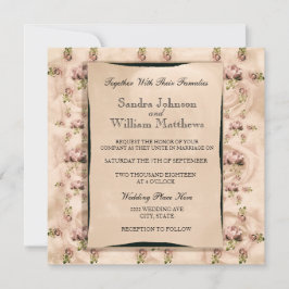 ヴィンテージバラ結婚式招待状 招待状