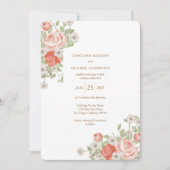 ヴィンテージバラ結婚式招待状 招待状 (正面)