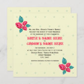 ヴィンテージバラ結婚式招待状 招待状 (正面/裏面)