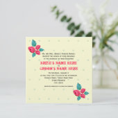 ヴィンテージバラ結婚式招待状 招待状 (スタンド正面)