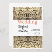 ヴィンテージバラ結婚式招待状 招待状 (正面/裏面)