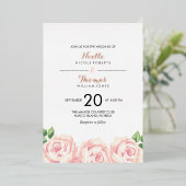 ヴィンテージバラ結婚式招待状 箔招待状 (立ち正面)