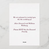 ヴィンテージバラ結婚式招待状 箔招待状 (裏面)