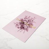 ヴィンテージバラ結婚式招待状 箔招待状 (回転した状態)