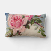 ヴィンテージバラ腰枕13インチx 21インチ ランバークッション (裏面)