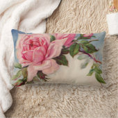 ヴィンテージバラ腰枕13インチx 21インチ ランバークッション (ブランケット)