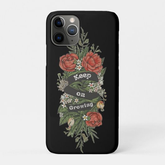 ヴィンテージバラ花と引用文デザイン Case-Mate iPhoneケース (裏)