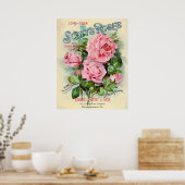 ヴィンテージバラ花カタログ表紙イラストレーション ポスター (キッチン)