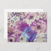 ヴィンテージバラ花パターンイラストレーション ポストカード (正面/裏面)