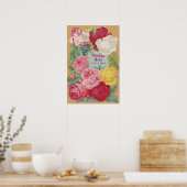 ヴィンテージバラ花屋サイン ポスター (キッチン)