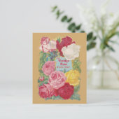 ヴィンテージバラ花屋サイン ポストカード (スタンド正面)