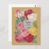 ヴィンテージバラ花屋サイン ポストカード (正面/裏面)