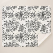 ヴィンテージバラ花柄 シェルパブランケット (正面(横))