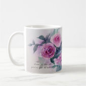 ヴィンテージバラ花水彩アートマグカップ コーヒーマグカップ (左)