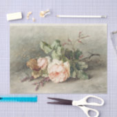 ヴィンテージバラ花花スチルライフバラ 薄葉紙 (クラフト)