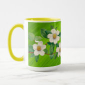 ヴィンテージバラ花黄緑マグカップ マグカップ (左)