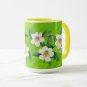 ヴィンテージバラ花黄緑マグカップ マグカップ (正面右)