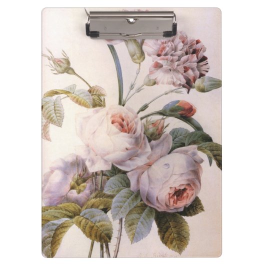 ヴィンテージバラ花by P.J. Redoute クリップボード (正面)