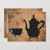 ヴィンテージバラ茶パーティー 招待状 (正面/裏面)