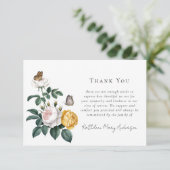 ヴィンテージバラ蝶の葬儀メモリアル サンキューカード (スタンド正面)