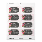 ヴィンテージバラ誕生日ラベル ラベル (フルシート)