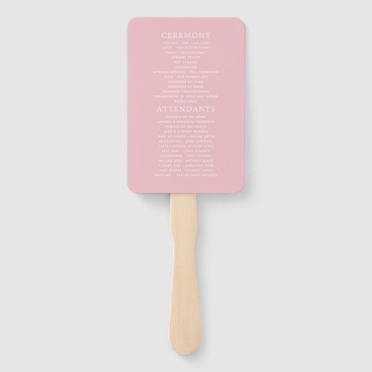 ヴィンテージバラ金ゴールドおよび赤面シャビー結婚式 プログラム ハンドファン (裏面)