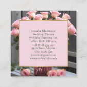 ヴィンテージバラ金ゴールドかわいらしピンク スクエア名刺 (裏面)