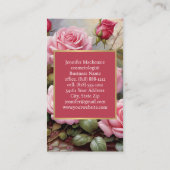 ヴィンテージバラ金ゴールドかわいらしピンク 名刺 (裏面)
