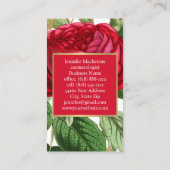 ヴィンテージバラ金ゴールドかわいらしピンク 名刺 (裏面)