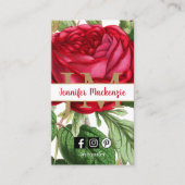 ヴィンテージバラ金ゴールドかわいらしピンク 名刺 (正面)