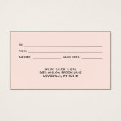 ヴィンテージバラ金ゴールドはさみサロンギフトカード (裏面)