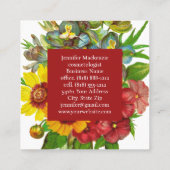 ヴィンテージバラ金ゴールドイニシャルひまわり スクエア名刺 (裏面)