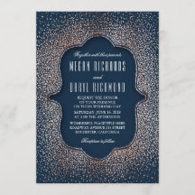 ヴィンテージバラ金ゴールドグリッター紙吹雪ネイビー結婚ズ