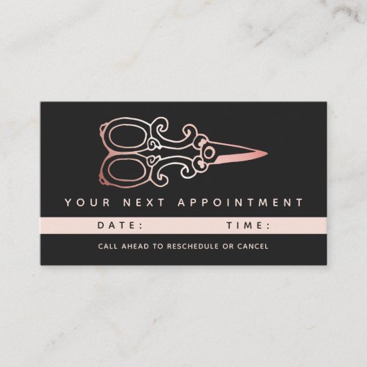 ヴィンテージバラ金ゴールドシザーズロゴサロン 予約カード (正面)