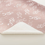 ヴィンテージバラ金ゴールドダマスクパターン シェルパブランケット (3/4)