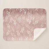 ヴィンテージバラ金ゴールドダマスクパターン シェルパブランケット (正面(横))