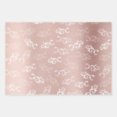 ヴィンテージバラ金ゴールドダマスクパターン ラッピングペーパーシート (正面3)