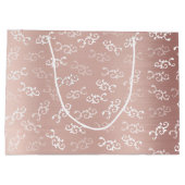 ヴィンテージバラ金ゴールドダマスクパターン ラージペーパーバッグ (裏面)