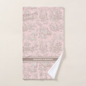 ヴィンテージバラ金ゴールドトイレデジュイ印刷 バスタオルセット (ハンドタオル)