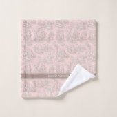 ヴィンテージバラ金ゴールドトイレデジュイ印刷 バスタオルセット (ウォッシュタオル)