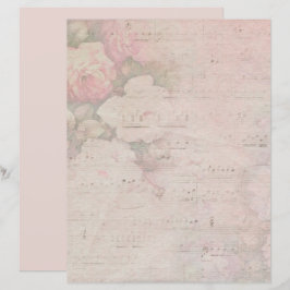 ヴィンテージバラ金ゴールドフローラミュージックノート