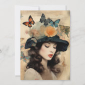 ヴィンテージバラ金ゴールドプリンセスドレスフォトキンセアニェラ 招待状 (裏面)